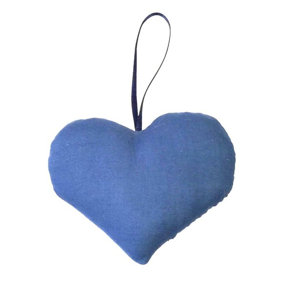 Hand Crafted Patriotic Heart 3" Cross Stitched Flag Ornament with Ribbon Hanger - Picture 3 of 3